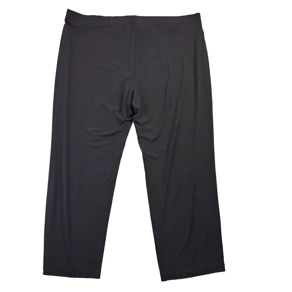 Susan Graver Pants Womens 3X Black Essentials Liquid Knit Crop Pull On Stretch